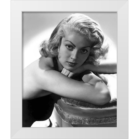Lana Turner White Modern Wood Framed Art Print by Hollywood Photo Archive