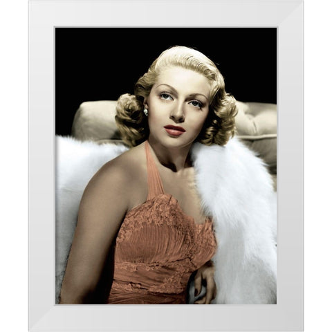 Lana Turner White Modern Wood Framed Art Print by Hollywood Photo Archive
