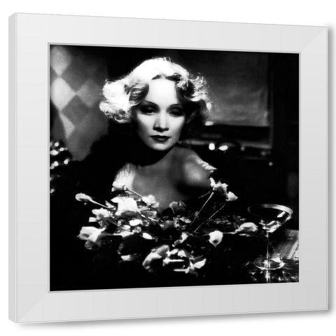 Marlene Dietrich White Modern Wood Framed Art Print by Hollywood Photo Archive