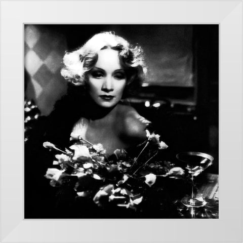 Marlene Dietrich White Modern Wood Framed Art Print by Hollywood Photo Archive