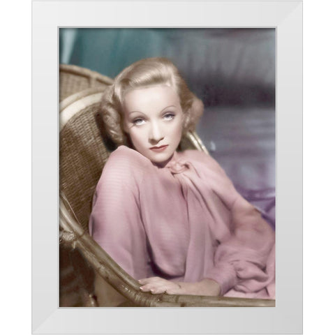 Marlene Dietrich White Modern Wood Framed Art Print by Hollywood Photo Archive