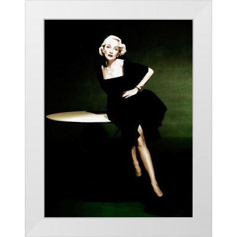 Marlene Dietrich White Modern Wood Framed Art Print by Hollywood Photo Archive