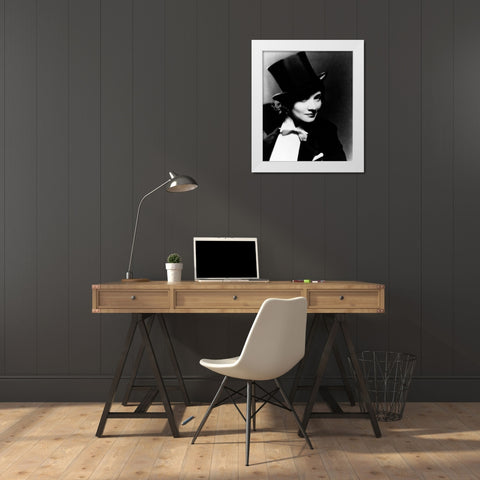Marlene Dietrich White Modern Wood Framed Art Print by Hollywood Photo Archive