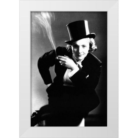 Marlene Dietrich White Modern Wood Framed Art Print by Hollywood Photo Archive