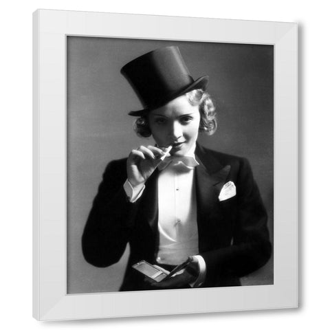 Marlene Dietrich White Modern Wood Framed Art Print by Hollywood Photo Archive