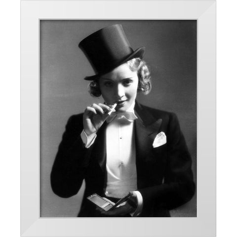 Marlene Dietrich White Modern Wood Framed Art Print by Hollywood Photo Archive