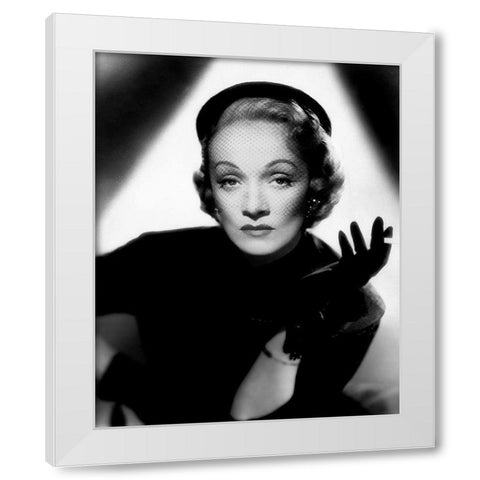 Marlene Dietrich White Modern Wood Framed Art Print by Hollywood Photo Archive