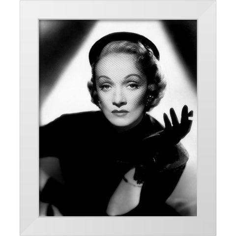Marlene Dietrich White Modern Wood Framed Art Print by Hollywood Photo Archive