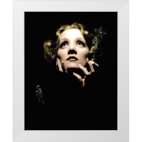 Marlene Dietrich White Modern Wood Framed Art Print by Hollywood Photo Archive