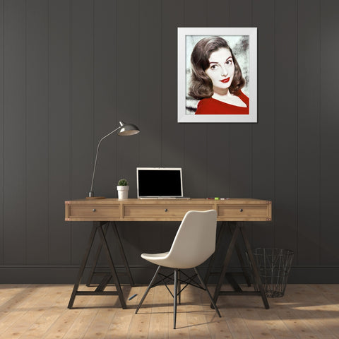 Pier Angeli White Modern Wood Framed Art Print by Hollywood Photo Archive
