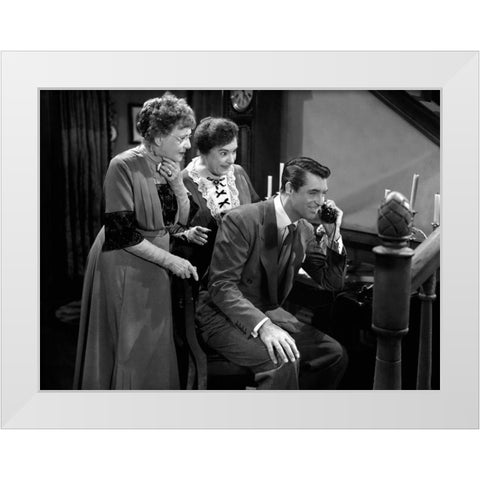 Cary Grant - Arsenic and Old Lace White Modern Wood Framed Art Print by Hollywood Photo Archive