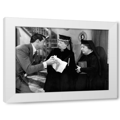 Cary Grant - Arsenic and Old Lace White Modern Wood Framed Art Print by Hollywood Photo Archive