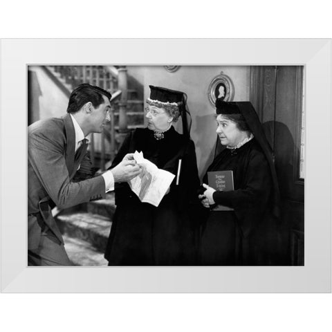Cary Grant - Arsenic and Old Lace White Modern Wood Framed Art Print by Hollywood Photo Archive