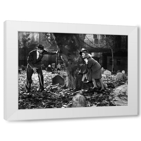 Cary Grant - Arsenic and Old Lace White Modern Wood Framed Art Print by Hollywood Photo Archive
