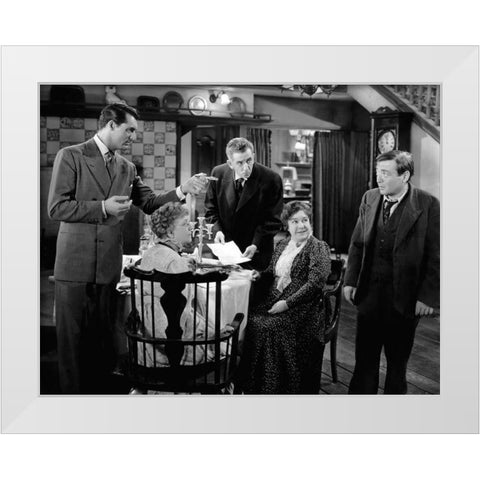 Cary Grant - Arsenic and Old Lace White Modern Wood Framed Art Print by Hollywood Photo Archive