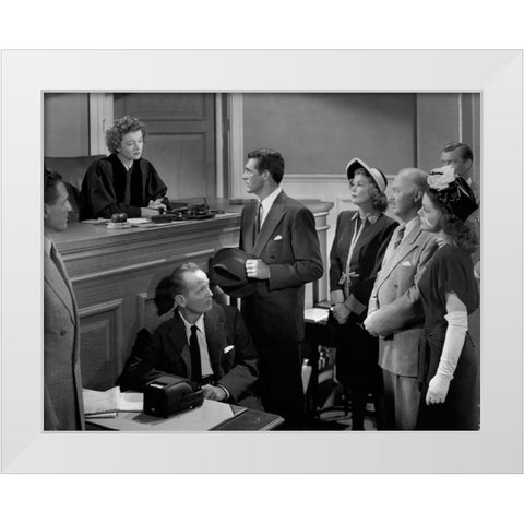 Cary Grant - The Bachelor and the Bobby-Soxer White Modern Wood Framed Art Print by Hollywood Photo Archive