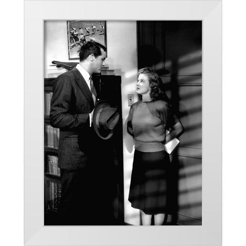 Cary Grant - The Bachelor and the Bobby-Soxer White Modern Wood Framed Art Print by Hollywood Photo Archive