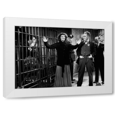 Cary Grant - Bringing Up Baby White Modern Wood Framed Art Print by Hollywood Photo Archive