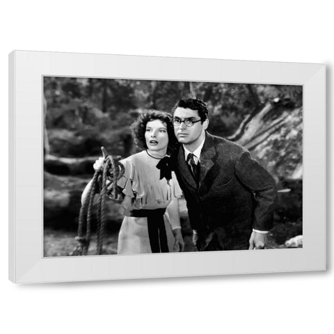 Cary Grant - Bringing Up Baby White Modern Wood Framed Art Print by Hollywood Photo Archive