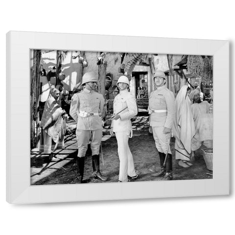 Cary Grant  - Gunga Din White Modern Wood Framed Art Print by Hollywood Photo Archive