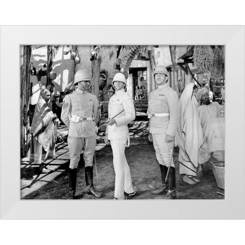 Cary Grant  - Gunga Din White Modern Wood Framed Art Print by Hollywood Photo Archive