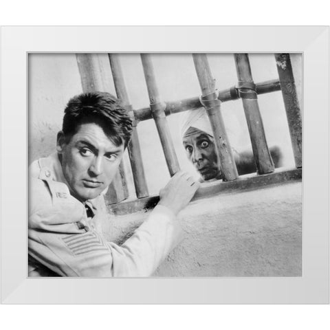 Cary Grant  - Gunga Din White Modern Wood Framed Art Print by Hollywood Photo Archive