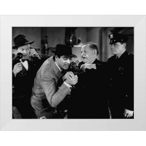 Cary Grant - His Girl Friday White Modern Wood Framed Art Print by Hollywood Photo Archive