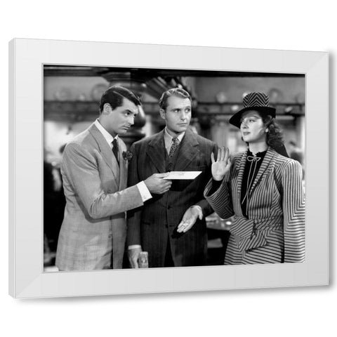 Cary Grant - His Girl Friday White Modern Wood Framed Art Print by Hollywood Photo Archive