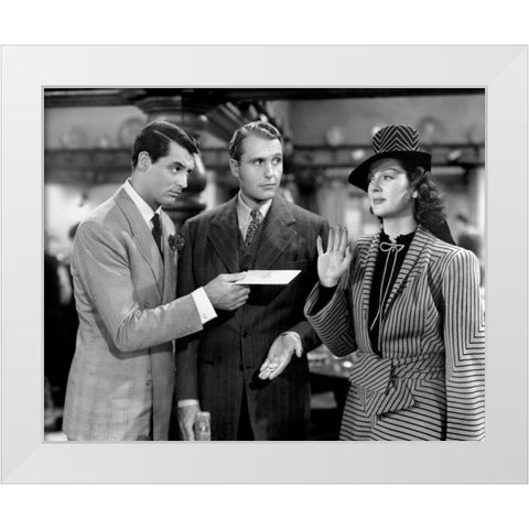 Cary Grant - His Girl Friday White Modern Wood Framed Art Print by Hollywood Photo Archive