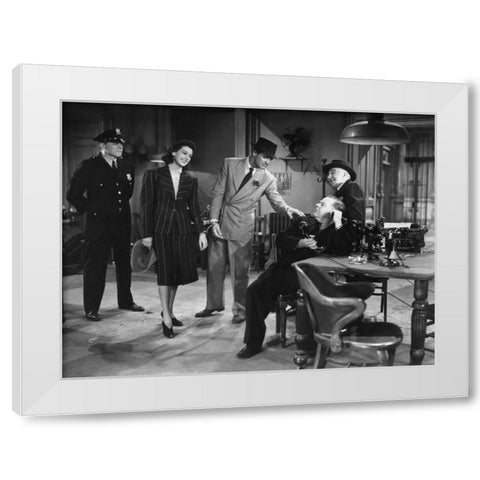 Cary Grant - His Girl Friday White Modern Wood Framed Art Print by Hollywood Photo Archive