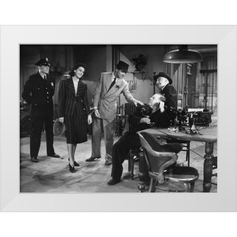 Cary Grant - His Girl Friday White Modern Wood Framed Art Print by Hollywood Photo Archive