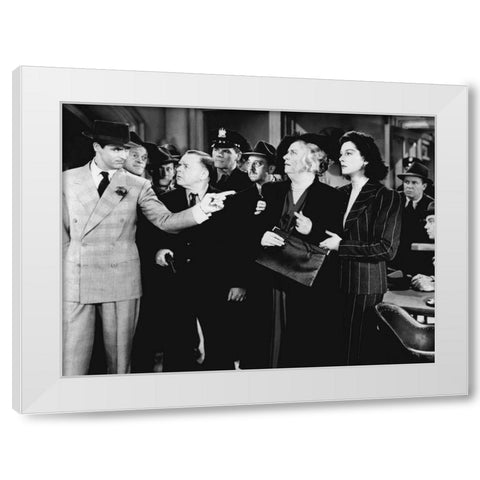 Cary Grant - His Girl Friday White Modern Wood Framed Art Print by Hollywood Photo Archive