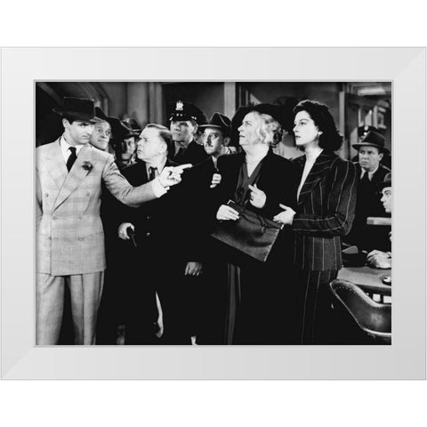 Cary Grant - His Girl Friday White Modern Wood Framed Art Print by Hollywood Photo Archive