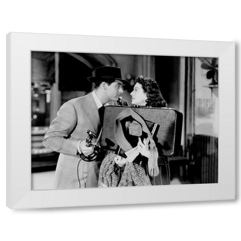 Cary Grant - His Girl Friday White Modern Wood Framed Art Print by Hollywood Photo Archive