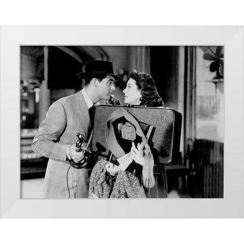 Cary Grant - His Girl Friday White Modern Wood Framed Art Print by Hollywood Photo Archive