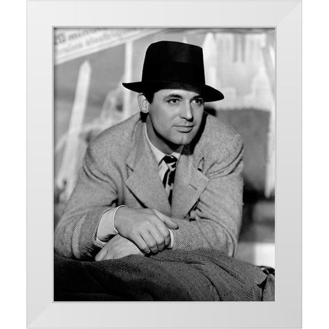 Cary Grant - His Girl Friday White Modern Wood Framed Art Print by Hollywood Photo Archive