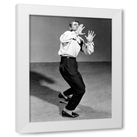 Cary Grant - North By Northwest White Modern Wood Framed Art Print by Hollywood Photo Archive