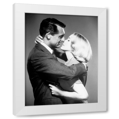 Cary Grant - North By Northwest White Modern Wood Framed Art Print by Hollywood Photo Archive