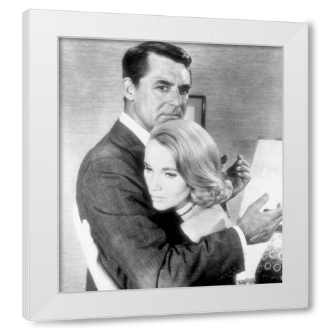 Cary Grant - North By Northwest White Modern Wood Framed Art Print by Hollywood Photo Archive