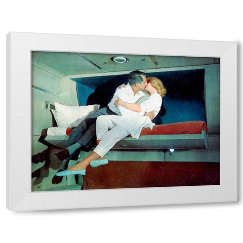 Cary Grant - North By Northwest White Modern Wood Framed Art Print by Hollywood Photo Archive