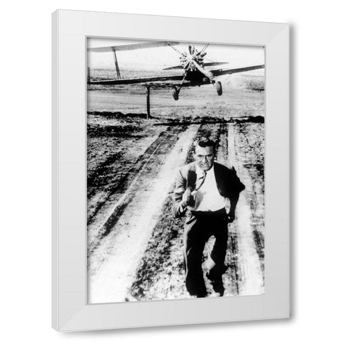 Cary Grant - North By Northwest White Modern Wood Framed Art Print by Hollywood Photo Archive