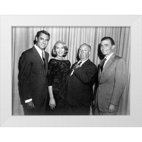 Cary Grant - North By Northwest White Modern Wood Framed Art Print by Hollywood Photo Archive