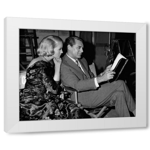 Cary Grant - North By Northwest White Modern Wood Framed Art Print by Hollywood Photo Archive
