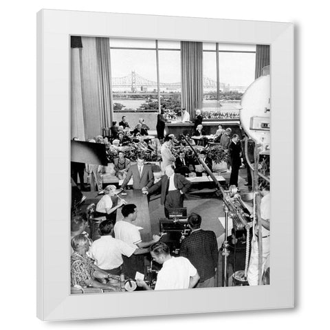 Cary Grant - North By Northwest White Modern Wood Framed Art Print by Hollywood Photo Archive