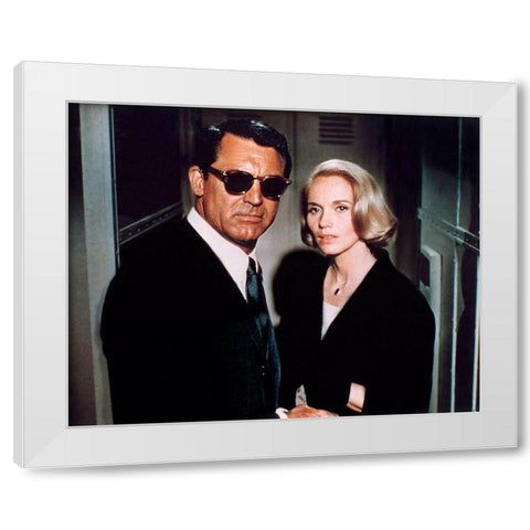 Cary Grant - North By Northwest White Modern Wood Framed Art Print by Hollywood Photo Archive