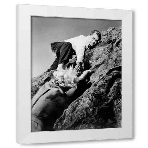 Cary Grant - North By Northwest White Modern Wood Framed Art Print by Hollywood Photo Archive