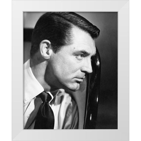 Cary Grant White Modern Wood Framed Art Print by Hollywood Photo Archive