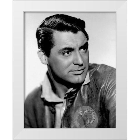 Cary Grant White Modern Wood Framed Art Print by Hollywood Photo Archive