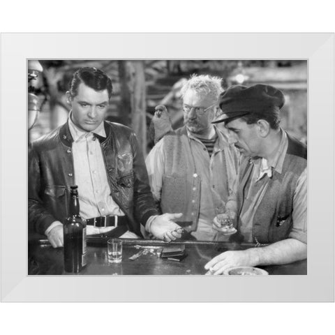 Cary Grant White Modern Wood Framed Art Print by Hollywood Photo Archive