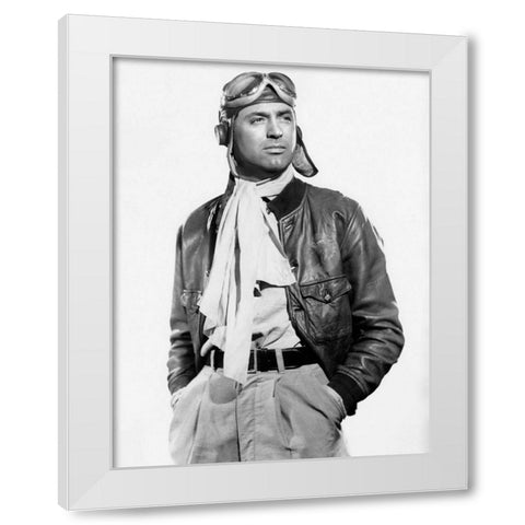 Cary Grant White Modern Wood Framed Art Print by Hollywood Photo Archive